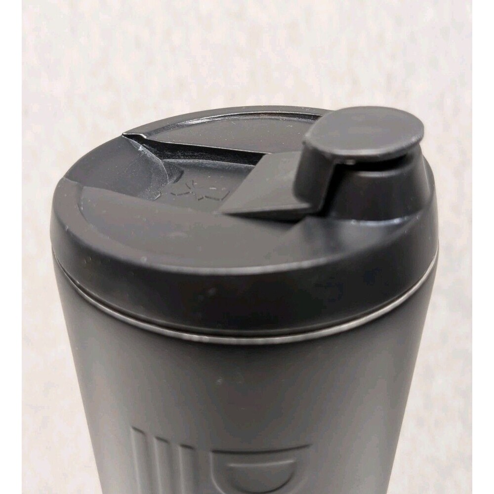 Dutch Flow Steel Insulated 20 oz Bottle -Black Bottle, Black Writing - Some Wear - Picture 2 of 6